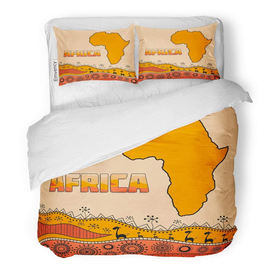 FMSHPON 3 Piece Bedding Set Colorful Nairobi in The Traditional of