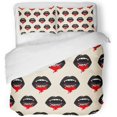 thumbnail image 1 of FMSHPON 3 Piece Bedding Set Glamour Pattern of Vampire Woman Mouth with on Lower Lip Halloween Adult Twin Size Duvet Cover with 2 Pillowcase for Home Bedding Room Decoration, 1 of 1