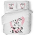 thumbnail image 1 of FMSHPON 3 Piece Bedding Set I Love You to The Moon and Back Handwritten Calligraphy Lettering Saying Twin Size Duvet Cover with 2 Pillowcase for Home Bedding Room Decoration, 1 of 1
