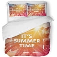 thumbnail image 1 of FMSHPON 3 Piece Bedding Set Miami It's Summer Time with Palm and for Sunset Tree Abstract Aloha California Beach Twin Size Duvet Cover with 2 Pillowcase for Home Bedding Room Decoration, 1 of 1