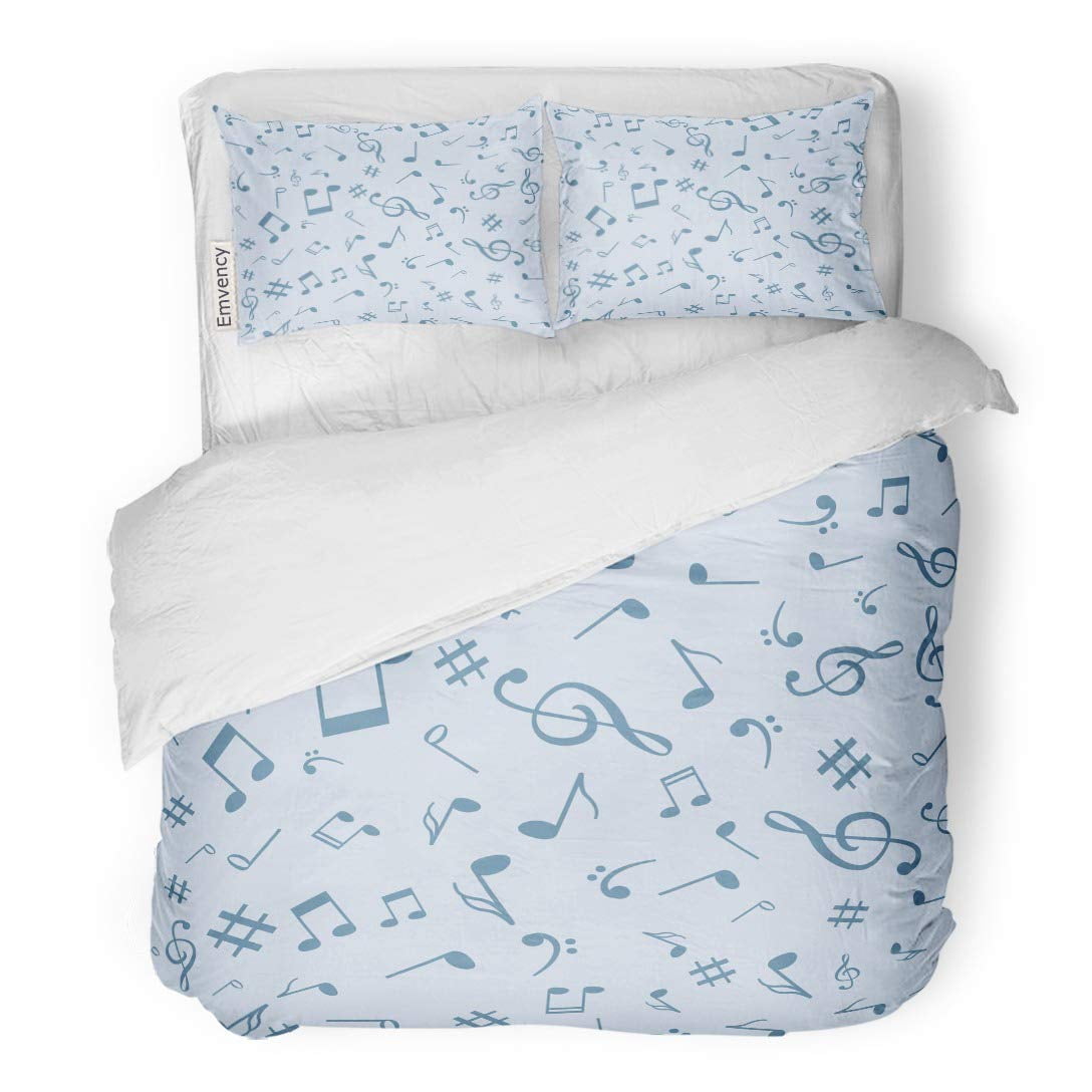 Colorful Music Note Pattern Print Duvet Cover Bedding Set