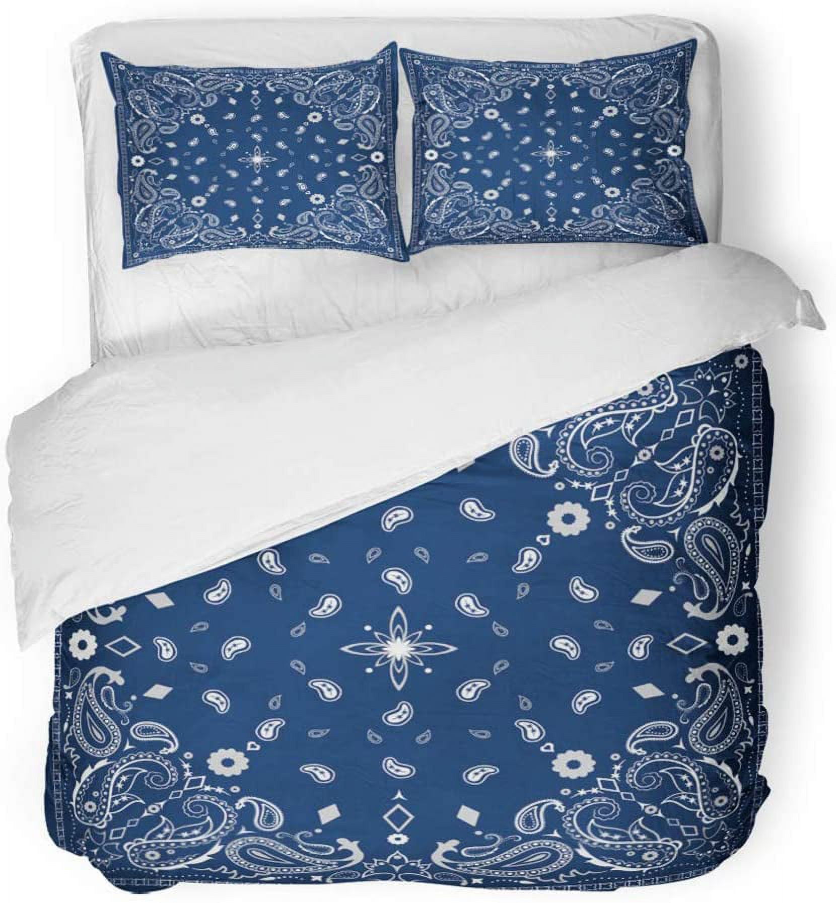 Black Quilt Blue Bandana Blanket Set FMSHPON Piece Bedding Set