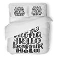 thumbnail image 1 of FMSHPON 3 Piece Bedding Set World Hello in Different Languages Lettering Ciao Aloha Bonjour Hola Quote Twin Size Duvet Cover with 2 Pillowcase for Home Bedding Room Decoration, 1 of 1