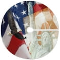 thumbnail image 1 of FMSHPON 4th of July Patriotic American Flag Bald EagleStatue of Liberty Xmas Christmas Tree Skirt Stand Mat for Holiday Party Decoration Indoor Outdoor 36 inches, 1 of 6