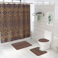 thumbnail image 1 of FMSHPON Abstract 4 Piece Bathroom Set Shower Curtain Bath Rug Contour Mat and Toilet Lid Cover, 1 of 8