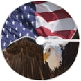 thumbnail image 1 of FMSHPON American Flag Tree Skirt Independence Day Xmas Christmas Tree Skirt Stand Mat for Holiday Party Decoration Indoor Outdoor 48 inches, 1 of 6