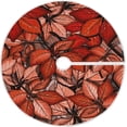 thumbnail image 1 of FMSHPON Autumn Red Leaves Xmas Christmas Tree Skirt Stand Mat for Holiday Party Decoration Indoor Outdoor 48 inches, 1 of 6