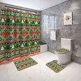 thumbnail image 1 of FMSHPON Bath Christmas Style 4 Piece Bathroom Set Shower Curtain Bath Rug Contour Mat and Toilet Lid Cover, 1 of 8