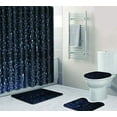 thumbnail image 1 of FMSHPON Bath Water Drop 4 Piece Bathroom Set Shower Curtain Bath Rug Contour Mat and Toilet Lid Cover, 1 of 8