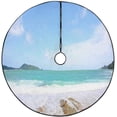 thumbnail image 1 of FMSHPON Beach of Tropical Sea Xmas Christmas Tree Skirt Stand Mat for Holiday Party Decoration Indoor Outdoor 36 inches, 1 of 3
