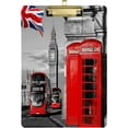 thumbnail image 1 of FMSHPON Big Ben London European Phone Booth Clipboard Hardboard Wood Nursing Clip Board and Pull for Standard A4 Letter 13x9 inches, 1 of 8
