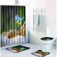 thumbnail image 1 of FMSHPON Bird 4 Piece Bathroom Set Shower Curtain Bath Rug Contour Mat and Toilet Lid Cover, 1 of 8