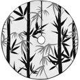 thumbnail image 1 of FMSHPON BlackWhite Bamboo Xmas Christmas Tree Skirt Stand Mat for Holiday Party Decoration Indoor Outdoor 48 inches, 1 of 3
