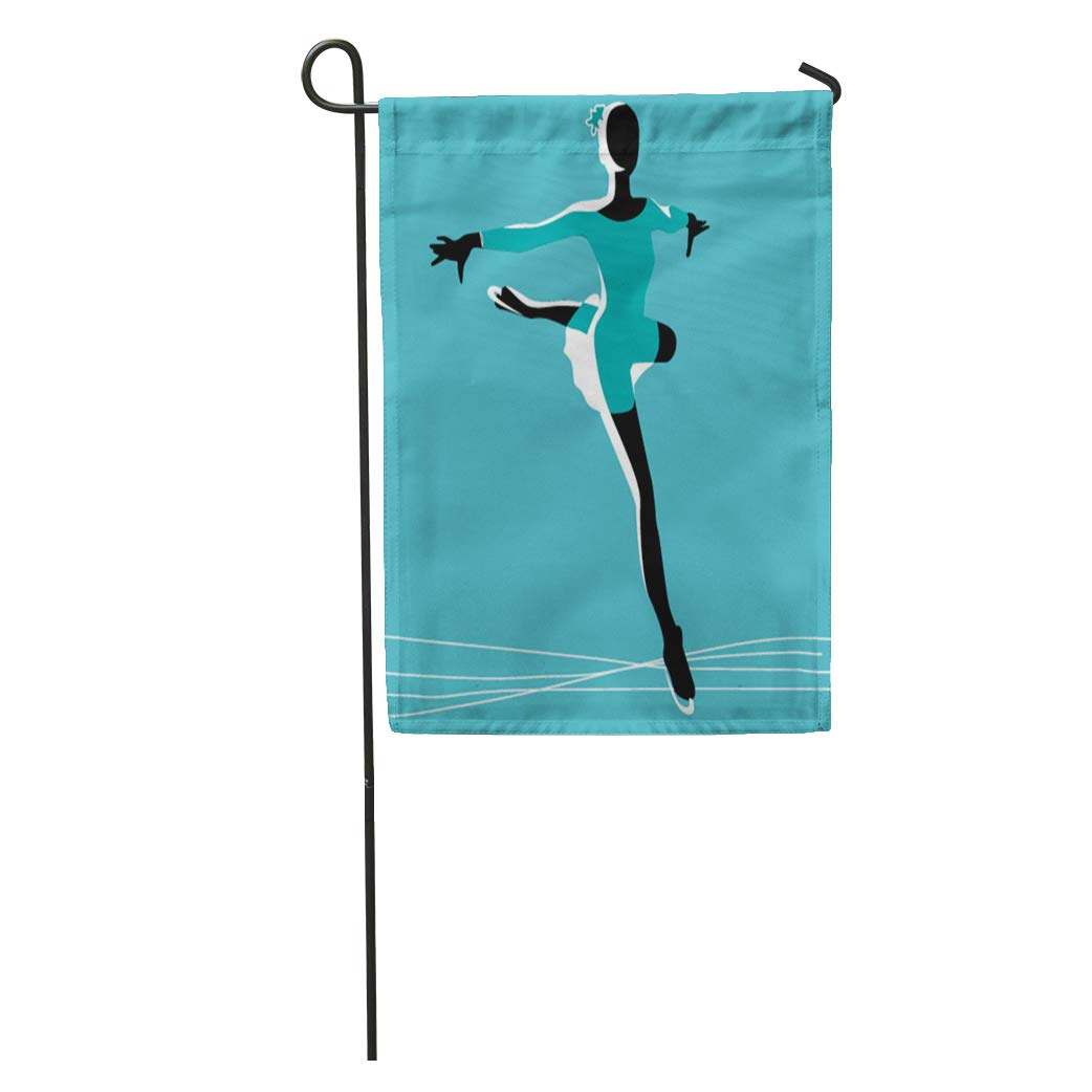 FMSHPON Blue Figure Skater Girl Color Ice Dancer Silhouette Dance