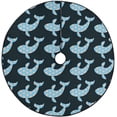 thumbnail image 1 of FMSHPON Blue Polka Dot Whale Xmas Christmas Tree Skirt Stand Mat for Holiday Party Decoration Indoor Outdoor 36 inches, 1 of 3