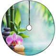 thumbnail image 1 of FMSHPON Candle StoneBamboo Xmas Christmas Tree Skirt Stand Mat for Holiday Party Decoration Indoor Outdoor 36 inches, 1 of 3