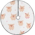 thumbnail image 1 of FMSHPON Cartoon Character Cute Pig Xmas Christmas Tree Skirt Stand Mat for Holiday Party Decoration Indoor Outdoor 36 inches, 1 of 3