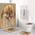 thumbnail image 1 of FMSHPON Cartoon Dog Elephant 4 Piece Bathroom Set Shower Curtain Bath Rug Contour Mat and Toilet Lid Cover, 1 of 8