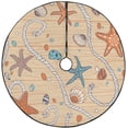 thumbnail image 1 of FMSHPON Cartoon Starfish Wooden Xmas Christmas Tree Skirt Stand Mat for Holiday Party Decoration Indoor Outdoor 36 inches, 1 of 3