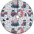 thumbnail image 1 of FMSHPON Cartoon Vikings Dragon Xmas Christmas Tree Skirt Stand Mat for Holiday Party Decoration Indoor Outdoor 48 inches, 1 of 3