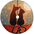 thumbnail image 1 of FMSHPON Cats in Love Roof Moonlight Xmas Christmas Tree Skirt Stand Mat for Holiday Party Decoration Indoor Outdoor 48 inches, 1 of 3