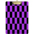 thumbnail image 1 of FMSHPON Checkered Pattern Tile Background Black Purple Clipboard Hardboard Wood Nursing Clip Board and Pull for Standard A4 Letter 13x9 inches, 1 of 7