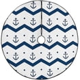 thumbnail image 1 of FMSHPON ChevronAnchors Xmas Christmas Tree Skirt Stand Mat for Holiday Party Decoration Indoor Outdoor 48 inches, 1 of 3