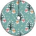 thumbnail image 1 of FMSHPON Christmas Hat Snowman Xmas Christmas Tree Skirt Stand Mat for Holiday Party Decoration Indoor Outdoor 36 inches, 1 of 3