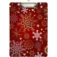 thumbnail image 1 of FMSHPON Christmas Snowflake White Gold Clipboard Hardboard Wood Nursing Clip Board and Pull for Standard A4 Letter 13x9 inches, 1 of 5
