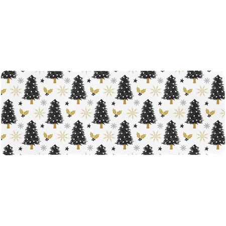 FMSHPON Christmas Tree Holly Snow and Stars Extra Extended Large Gaming Mouse Pad Mat Desk Pad Keyboard Mat 31.5x12 inch