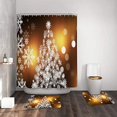 thumbnail image 1 of FMSHPON Christmas Tree Merry Christmas 4 Piece Bathroom Set Shower Curtain Bath Rug Contour Mat and Toilet Lid Cover, 1 of 8
