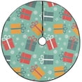 thumbnail image 1 of FMSHPON Colored Snowflake Xmas Christmas Tree Skirt Stand Mat for Holiday Party Decoration Indoor Outdoor 48 inches, 1 of 3