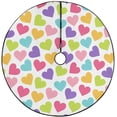 thumbnail image 1 of FMSHPON Colorful Cartoon Love Heart Xmas Christmas Tree Skirt Stand Mat for Holiday Party Decoration Indoor Outdoor 36 inches, 1 of 3