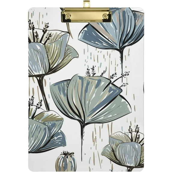 FMSHPON Colorful Tulips Clipboard Hardboard Wood Nursing Clip Board and Pull for Standard A4 Letter 13x9 inches
