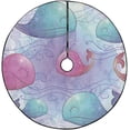 thumbnail image 1 of FMSHPON Colorful Whale Xmas Christmas Tree Skirt Stand Mat for Holiday Party Decoration Indoor Outdoor 48 inches, 1 of 3