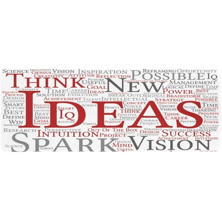 FMSHPON Cool Conceptual Creative New Ideas or Brainstorming Square Word Cloud Extra Extended Large Gaming Mouse Pad Mat Desk Pad Keyboard Mat 31.5x12 inch