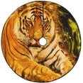 thumbnail image 1 of FMSHPON Crouching Tiger Xmas Christmas Tree Skirt Stand Mat for Holiday Party Decoration Indoor Outdoor 36 inches, 1 of 3