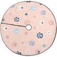 thumbnail image 1 of FMSHPON Cute Cat PawsFlowers Xmas Christmas Tree Skirt Stand Mat for Holiday Party Decoration Indoor Outdoor 48 inches, 1 of 3