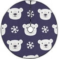 thumbnail image 1 of FMSHPON Cute Christmas Snowflake Xmas Christmas Tree Skirt Stand Mat for Holiday Party Decoration Indoor Outdoor 48 inches, 1 of 3