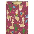 thumbnail image 1 of FMSHPON Cute Llama Clipboard Hardboard Wood Nursing Clip Board and Pull for Standard A4 Letter 13x9 inches, 1 of 7