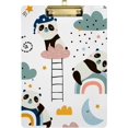 thumbnail image 1 of FMSHPON Cute Panda Rainbow Clouds Clipboard Hardboard Wood Nursing Clip Board and Pull for Standard A4 Letter 13x9 inches, 1 of 7