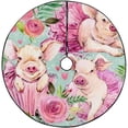 thumbnail image 1 of FMSHPON Cute Pig Watercolor Xmas Christmas Tree Skirt Stand Mat for Holiday Party Decoration Indoor Outdoor 48 inches, 1 of 3