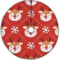 thumbnail image 1 of FMSHPON Cute Reindeer Winter Christmas Red Xmas Christmas Tree Skirt Stand Mat for Holiday Party Decoration Indoor Outdoor 36 inches, 1 of 3