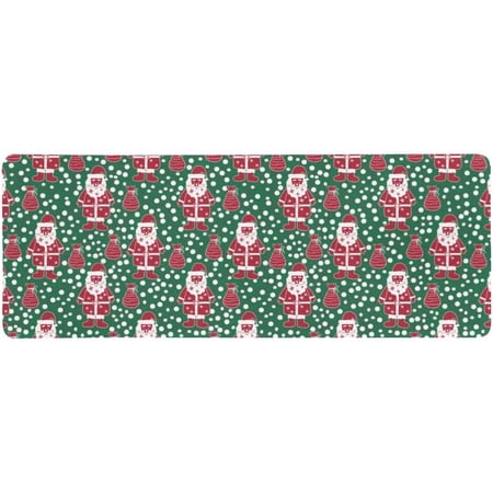 FMSHPON Cute Santa Claus with Snowflake Merry Christmas and Happy New Year Extra Extended Large Gaming Mouse Pad Mat Desk Pad Keyboard Mat 31.5x12 inch