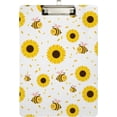 thumbnail image 1 of FMSHPON Cute Sunflower Bee Pattern Clipboard Hardboard Wood Nursing Clip Board and Pull for Standard A4 Letter 13x9 inches, 1 of 6
