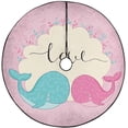 thumbnail image 1 of FMSHPON Cute Whale in Love Xmas Christmas Tree Skirt Stand Mat for Holiday Party Decoration Indoor Outdoor 48 inches, 1 of 3