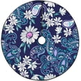 thumbnail image 1 of FMSHPON Daisy Paisley Floral Xmas Christmas Tree Skirt Stand Mat for Holiday Party Decoration Indoor Outdoor 36 inches, 1 of 3