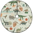 thumbnail image 1 of FMSHPON Dinosaur Cartoon Vector Xmas Christmas Tree Skirt Stand Mat for Holiday Party Decoration Indoor Outdoor 48 inches, 1 of 3