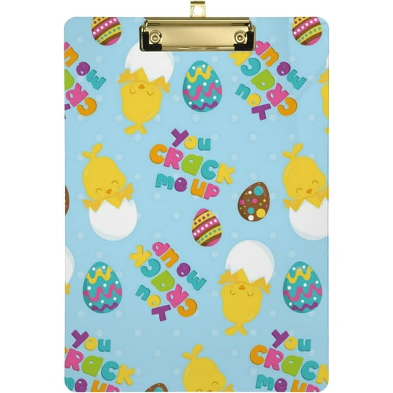 FMSHPON Easter Chick Rabbit Bunny Clipboard Hardboard Wood Nursing Clip Board and Pull for Standard A4 Letter 13x9 inches