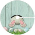 thumbnail image 1 of FMSHPON Easter Cute Bunny Spring Easter Colorful Eggs Teal Wood Wall Xmas Christmas Tree Skirt Stand Mat for Holiday Party Decoration Indoor Outdoor 36 inches, 1 of 5